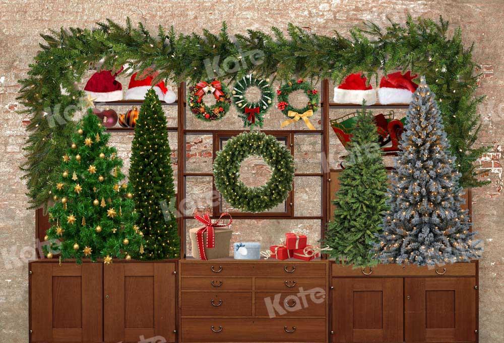 Kate Placard Père Noël Arbres Décors Toile de fond conçue par Chain Photographie