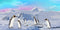 Kate Montagne Neige Blanc Manchot Toile de fond conçue par Chain Photographie - Kate Backdrop FR