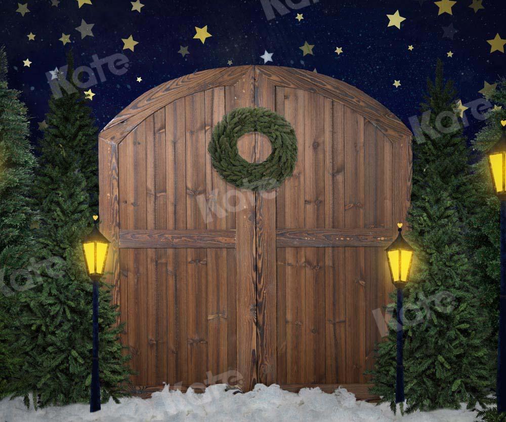 Kate porte de grange en toile de fond de Noël pour lampadaires conçue par Emetselch