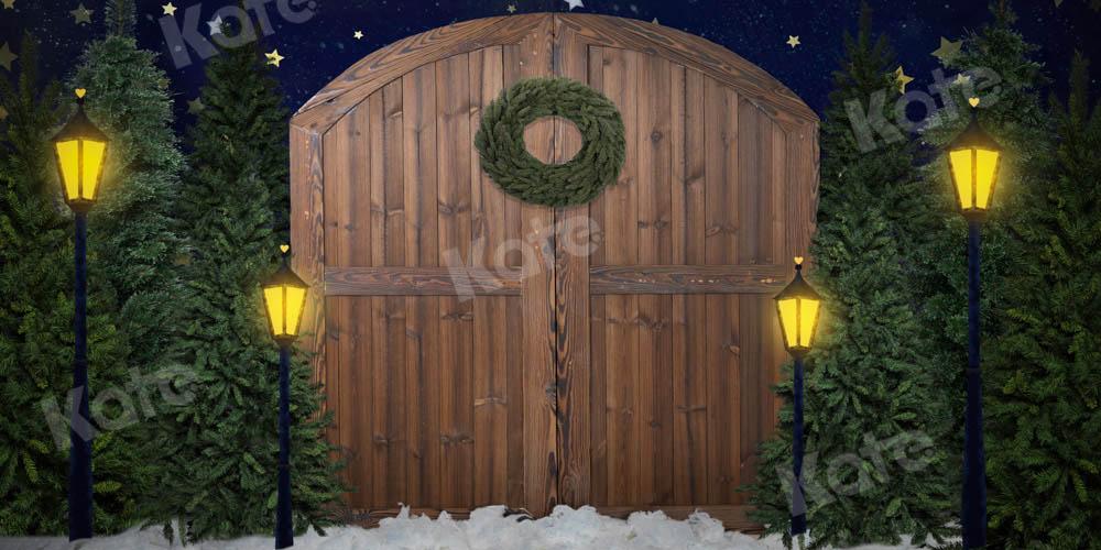 Kate porte de grange en toile de fond de Noël pour lampadaires conçue par Emetselch