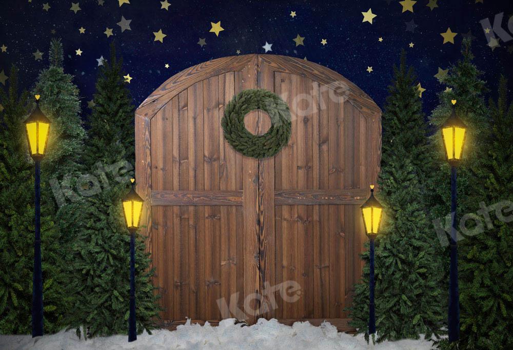 Kate porte de grange en toile de fond de Noël pour lampadaires conçue par Emetselch