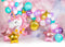 Kate Cake smash Ballons Licorne Rose Enfant Toile de fond conçue par Chrissie Green - Kate Backdrop FR