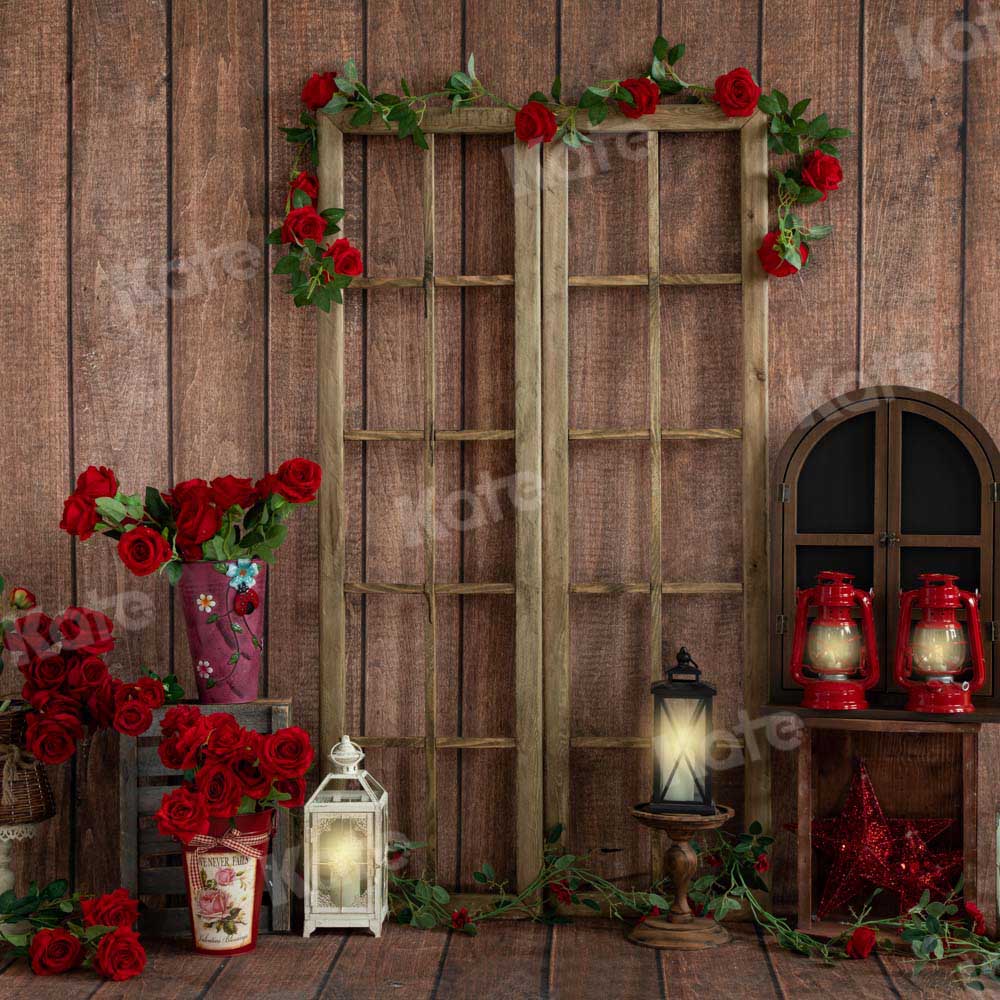 Kate La Saint-Valentin Maison romantique Mur en bois Toile de fond conçue par Emetselch