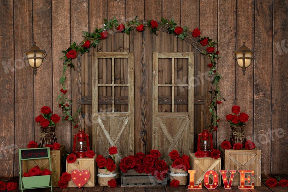 Kate La Saint-Valentin Rose Romance Porte Grange Toile de fond conçue par Emetselch