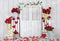Kate Saint-Valentin Maison en bois Porte Blanc Toile de fond conçue par Emetselch - Kate Backdrop FR