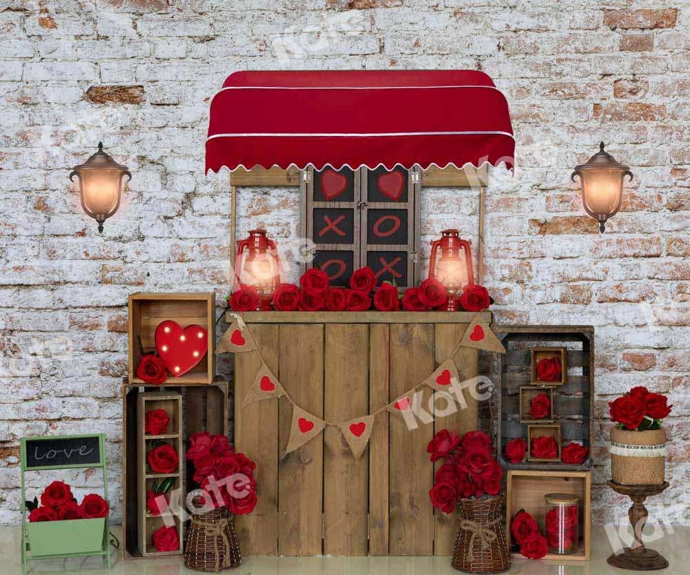 Kate Saint Valentin Boutique Roses rouges Toile de fond conçue par Emetselch