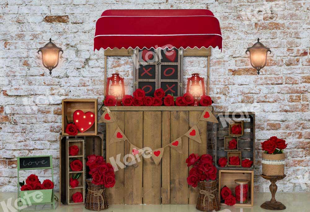 Kate Saint Valentin Boutique Roses rouges Toile de fond conçue par Emetselch