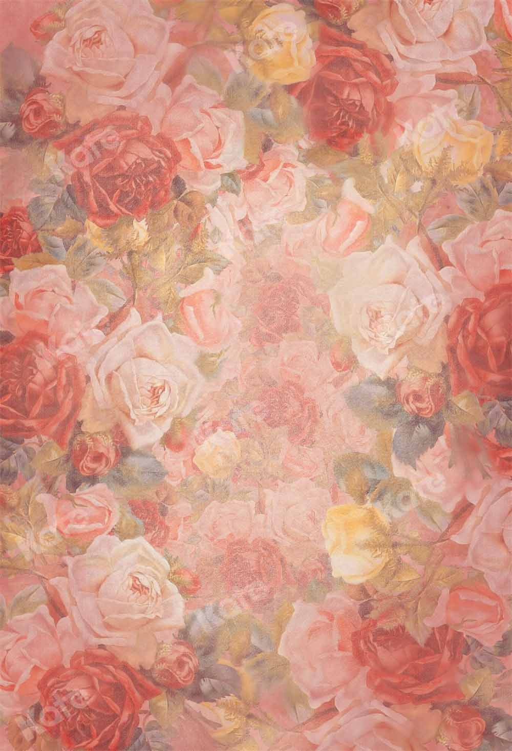 Kate Saint Valentin Texture Fleurs Rose Portrait Toile de fond conçue par GQ