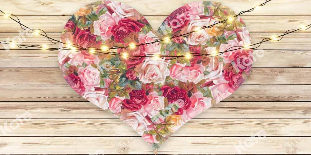 Kate Tableau de fleurs en forme de coeur de toile de fond de la Saint-Valentin conçu par Chain Photographie
