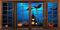 Kate Fenêtre Halloween Sorcière Chauve-souris Toile de fond conçu par Chain Photographie - Kate Backdrop FR