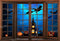 Kate Fenêtre Halloween Sorcière Chauve-souris Toile de fond conçu par Chain Photographie - Kate Backdrop FR