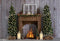 Kate Cheminée Noël Hiver Mur en bois Toile de fond conçue par Emetselch - Kate Backdrop FR