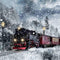 Kate Neige Train Noël Hiver Toile de fond conçue par Chain Photography - Kate Backdrop FR