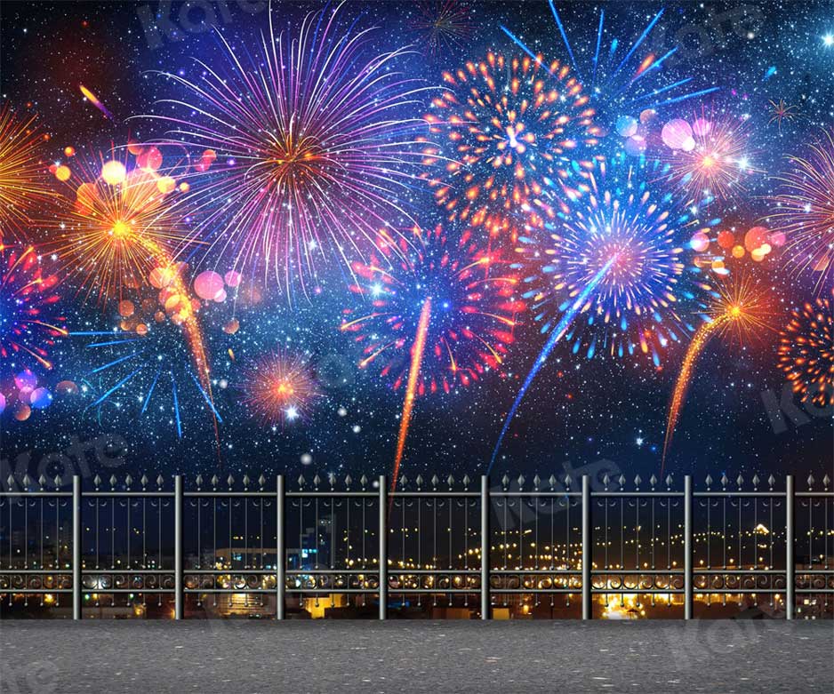 Kate Feux d'artifice d'hiver Toile de fond Nouvel An pour la photographie - Kate Backdrop FR