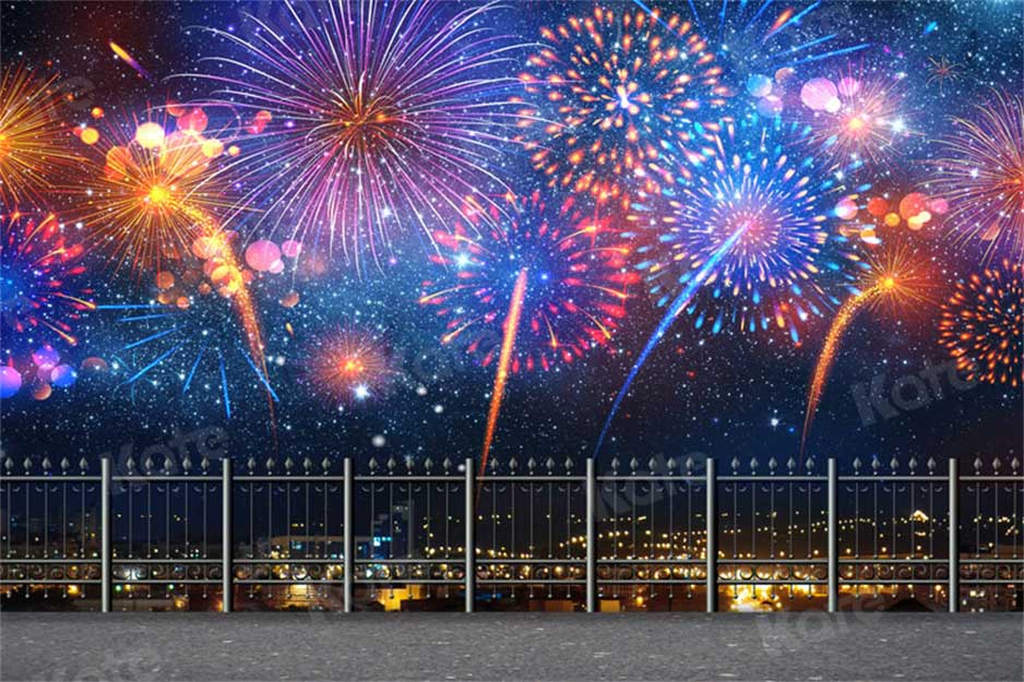 Kate Feux d'artifice d'hiver Toile de fond Nouvel An pour la photographie - Kate Backdrop FR