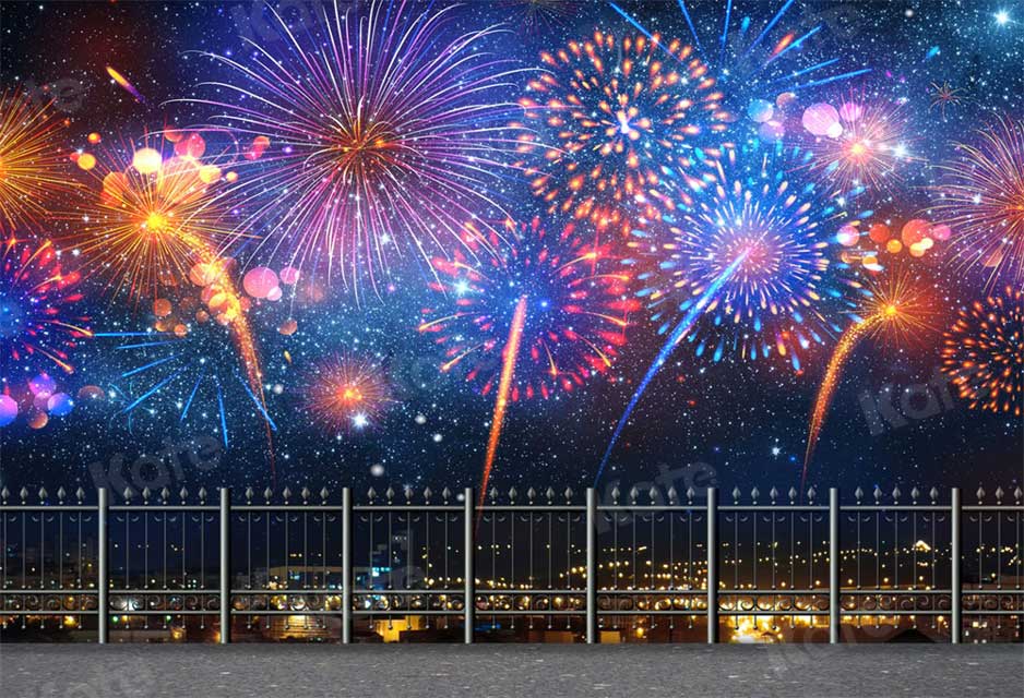 Kate Feux d'artifice d'hiver Toile de fond Nouvel An pour la photographie - Kate Backdrop FR