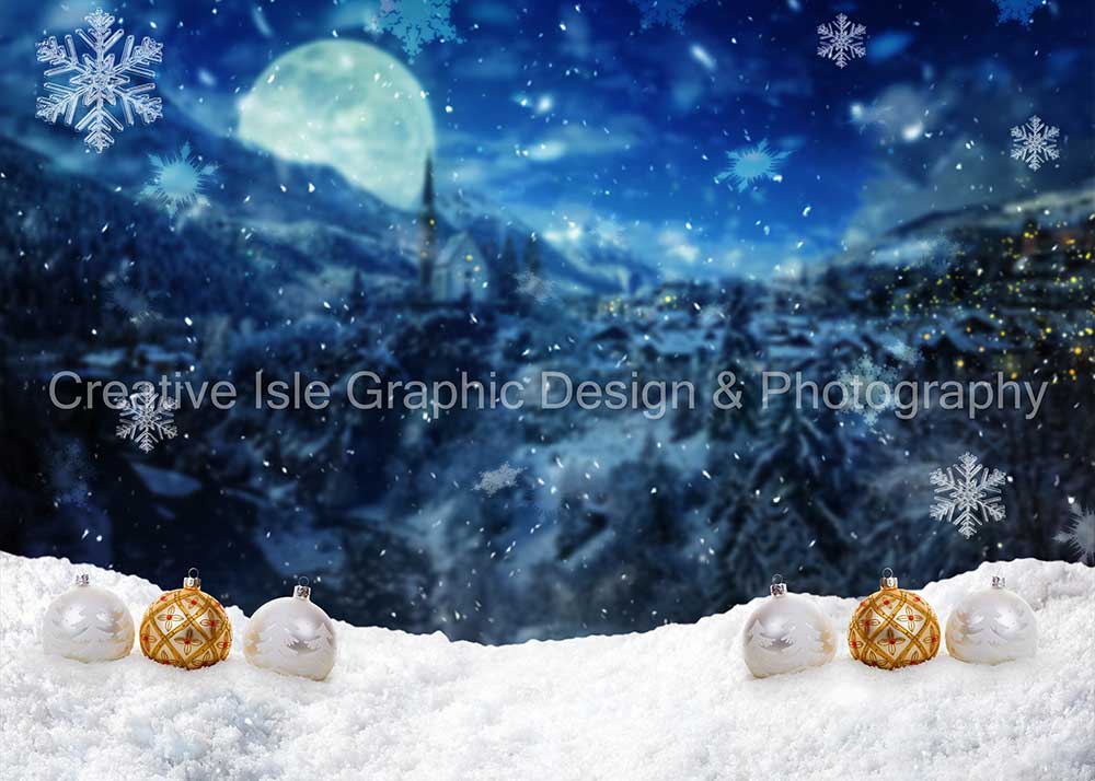 Kate flocon de neige en toile de fond de nuit d'hiver conçu par Chrissie Green