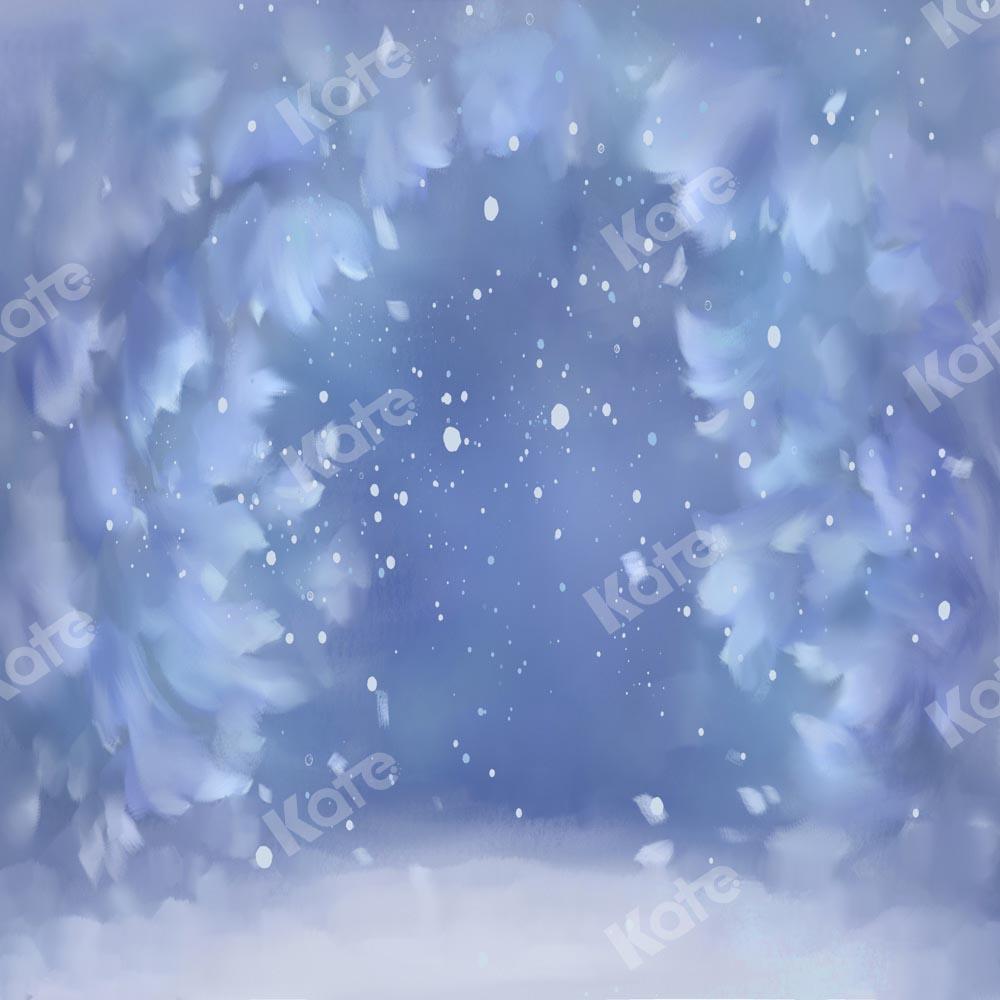Kate Fond de flocons de neige d'hiver Rêve bleu Conçu par GQ