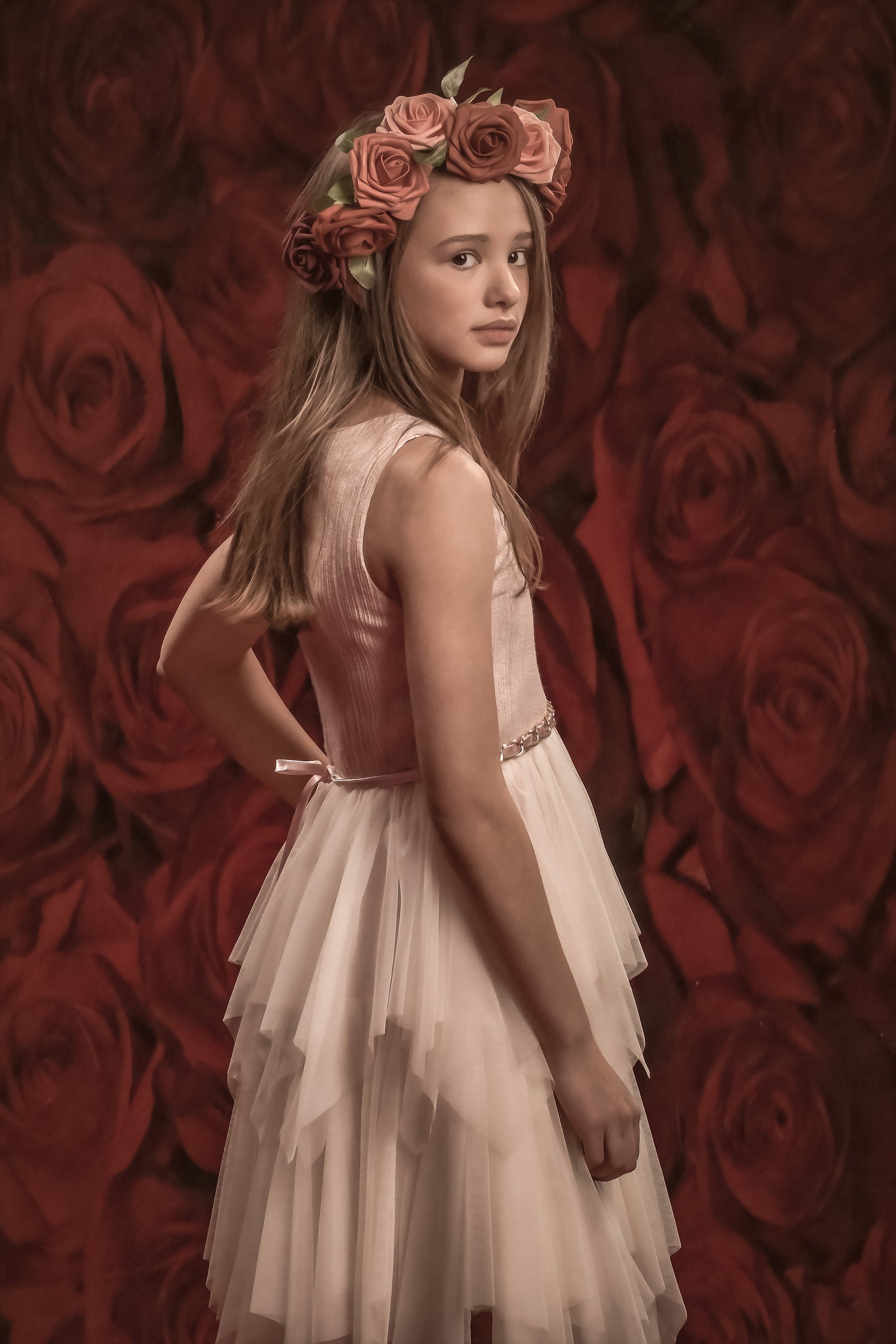 Kate Fleurs Saint-Valentin Roses rouges Toile de fond pour la photographie - Kate Backdrop FR