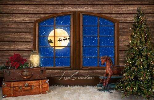 Kate Arbre de Noël Santa toile de fond pour la photographie conçu par Lisa Granden