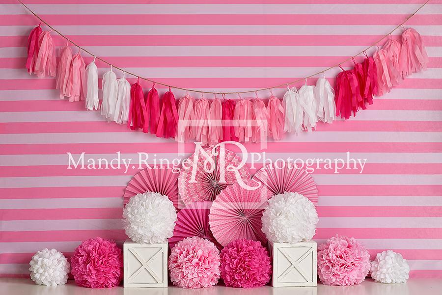 Pink and White Birthday with Stripes