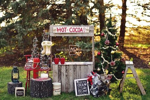 Kate Cacao chaud Extérieur Noël Toile de fond conçue par Mandy Ringe