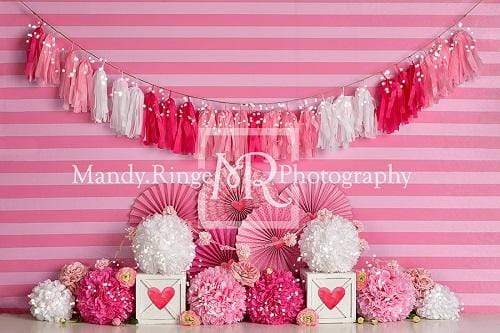 Katebackdrop£ºKate Valentine's Day with Hearts and Stripes Backdrop Designed By Mandy Ringe Photography