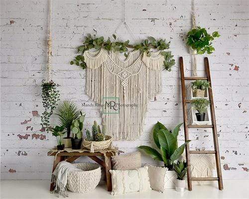 Katebackdrop鎷㈡綖Kate Spring Boho Macrame Room Backdrop Designed By Mandy Ringe Photography