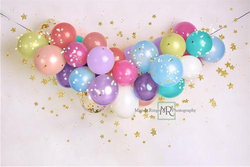 Katebackdrop£ºKate Children Pastel Balloons and Stars Backdrop Designed By Mandy Ringe Photography