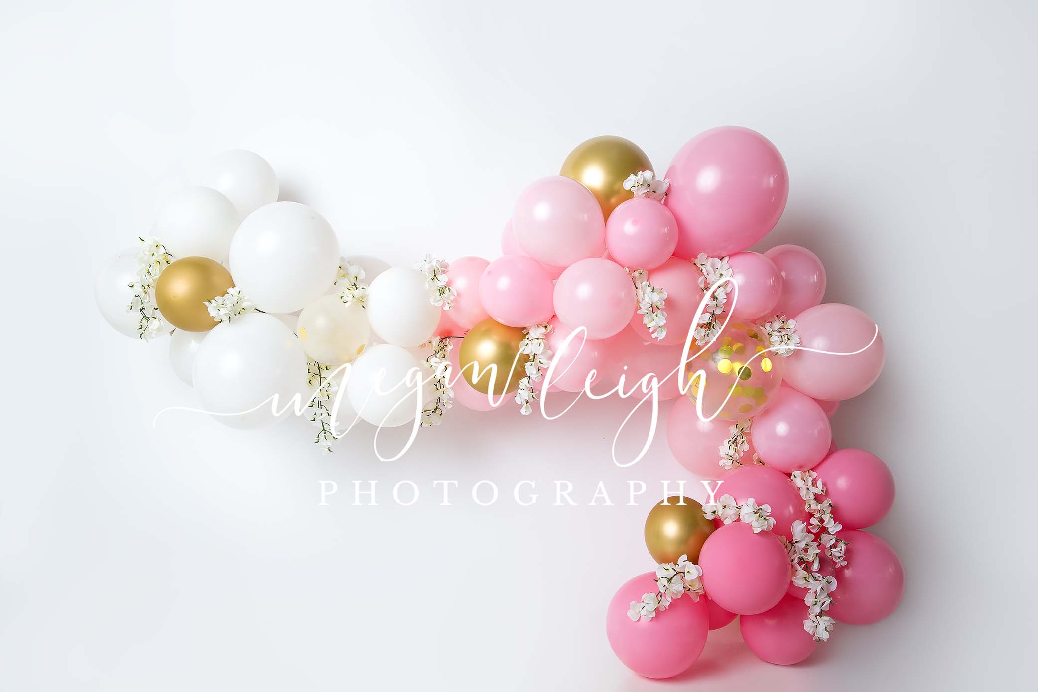 Children Pink Balloons Garland Birthday Backdrop