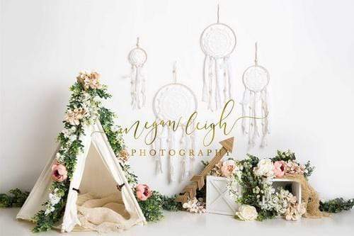 Katebackdrop鎷㈡綖Kate Boho Teepee Spring Backdrop Designed by Megan Leigh Photography