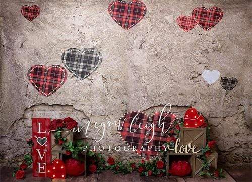 Kate Mur de briques Saint-Valentin Toile de fond conçue par Megan Leigh