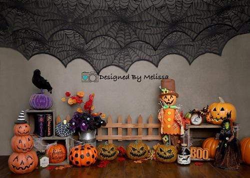 Kate Toile de fond de citrouilles d'Halloween pour la photographie conçue par Melissa King