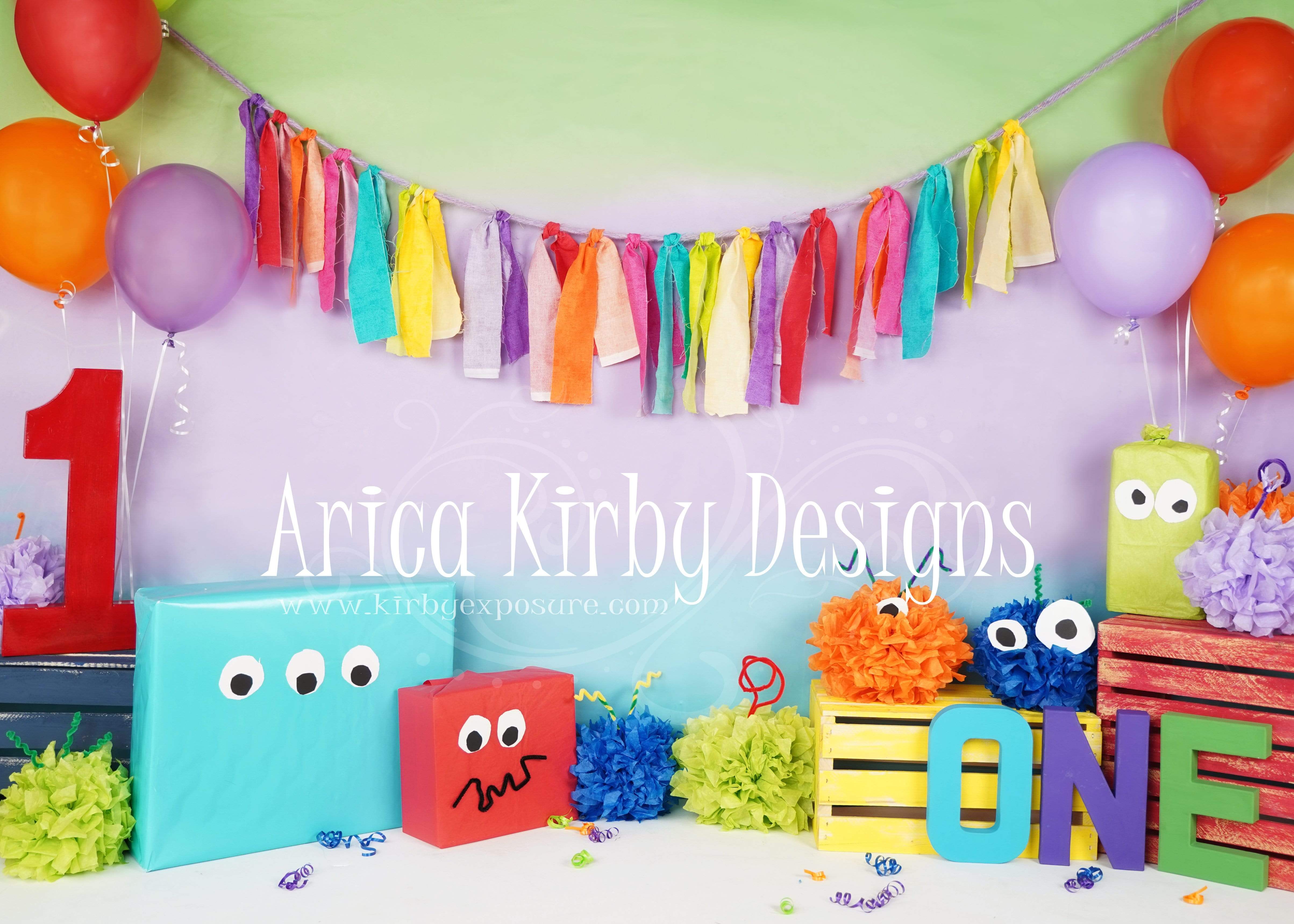 Katebackdrop£ºKate Monster 1st Birthday Children Backdrop for Photography Designed By Arica Kirby