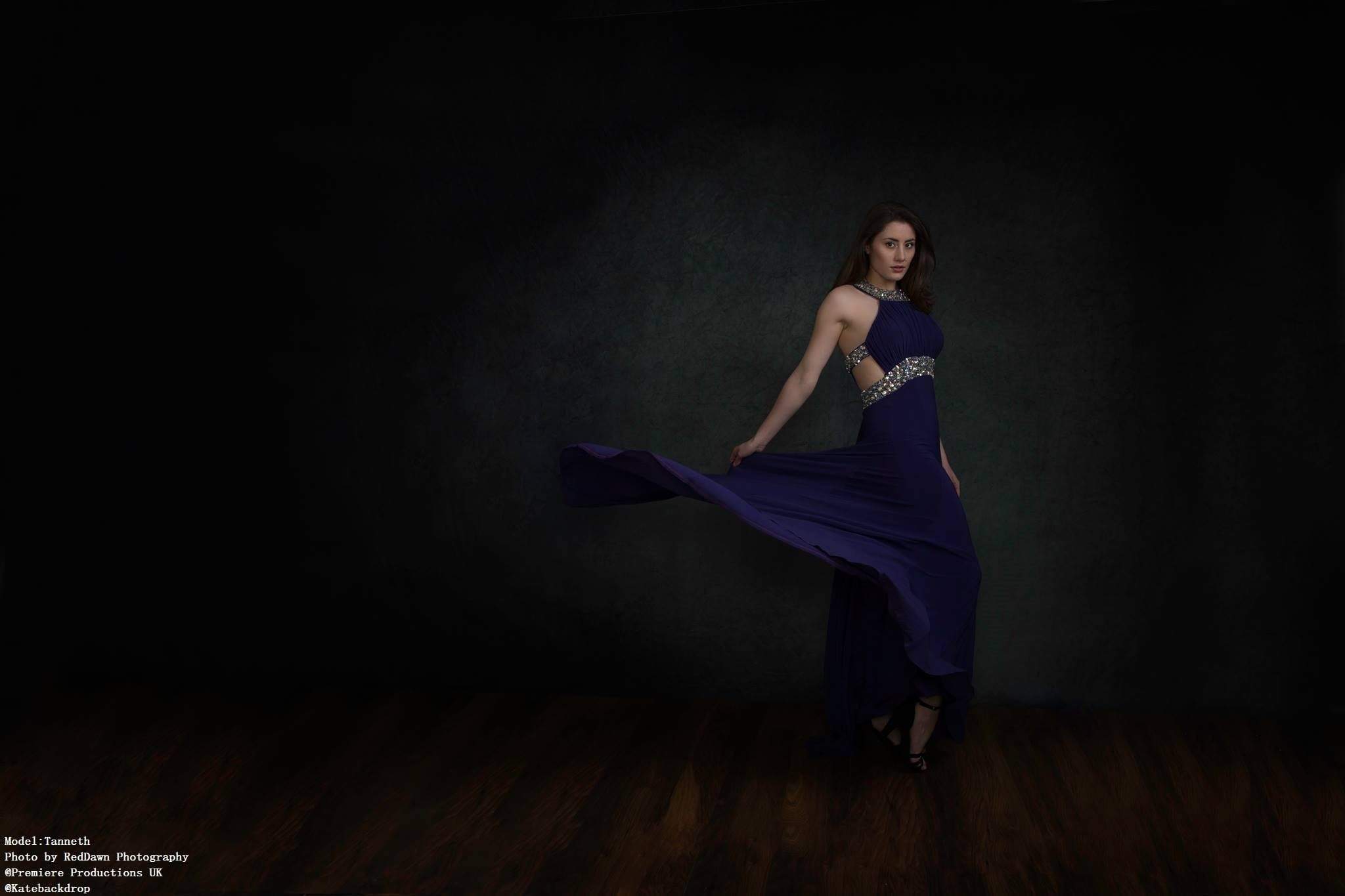 Katebackdrop：Kate Around Cold Black, Green and Light Middle Gray Abstract Textured Backdrop