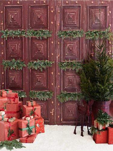 Katebackdrop£ºKate Christmas Gifts Red Doors Backdrop Designed by Jerry_Sina
