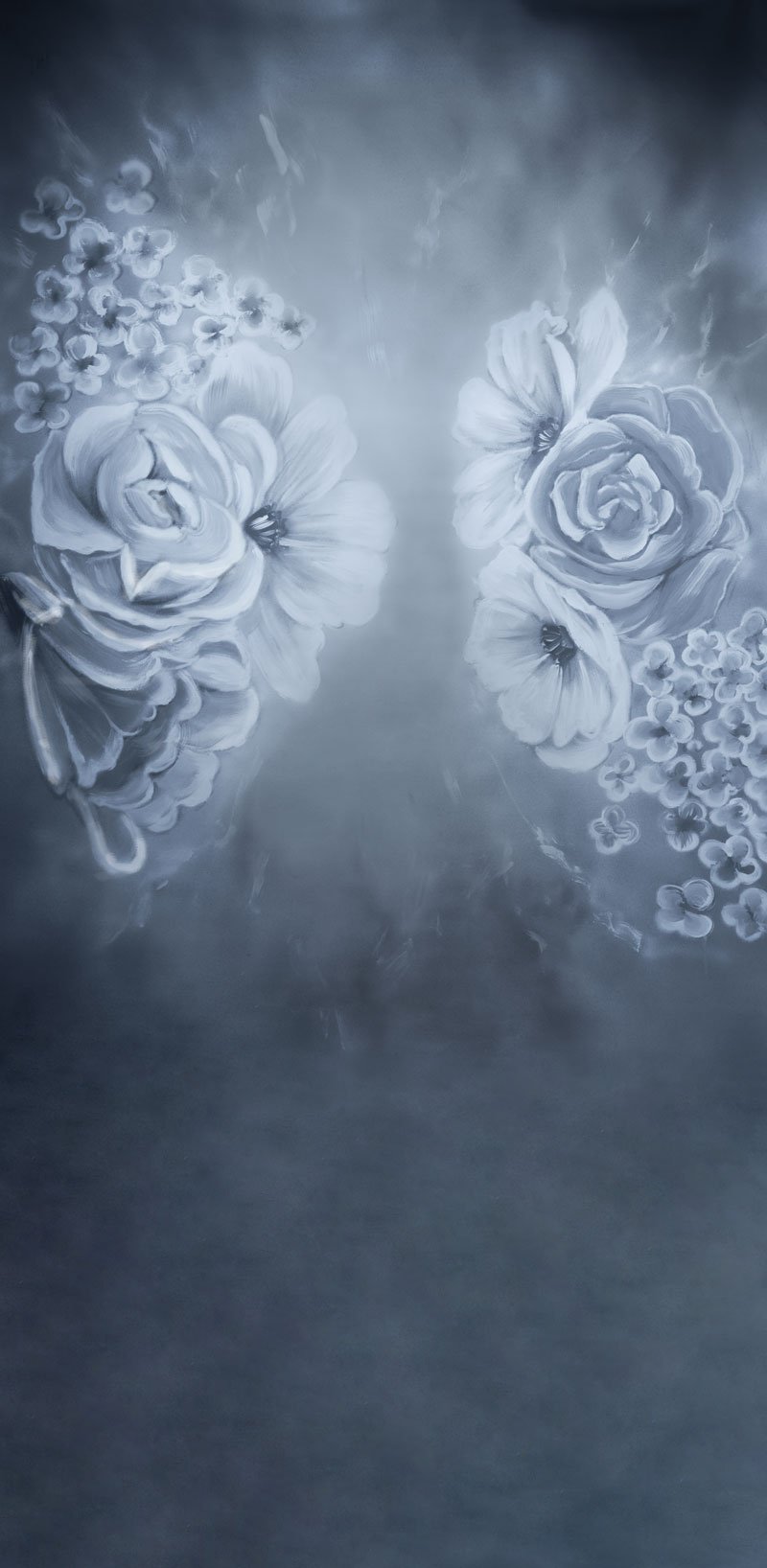 Kate Balayage la toile de fond florale grise pour la photographie
