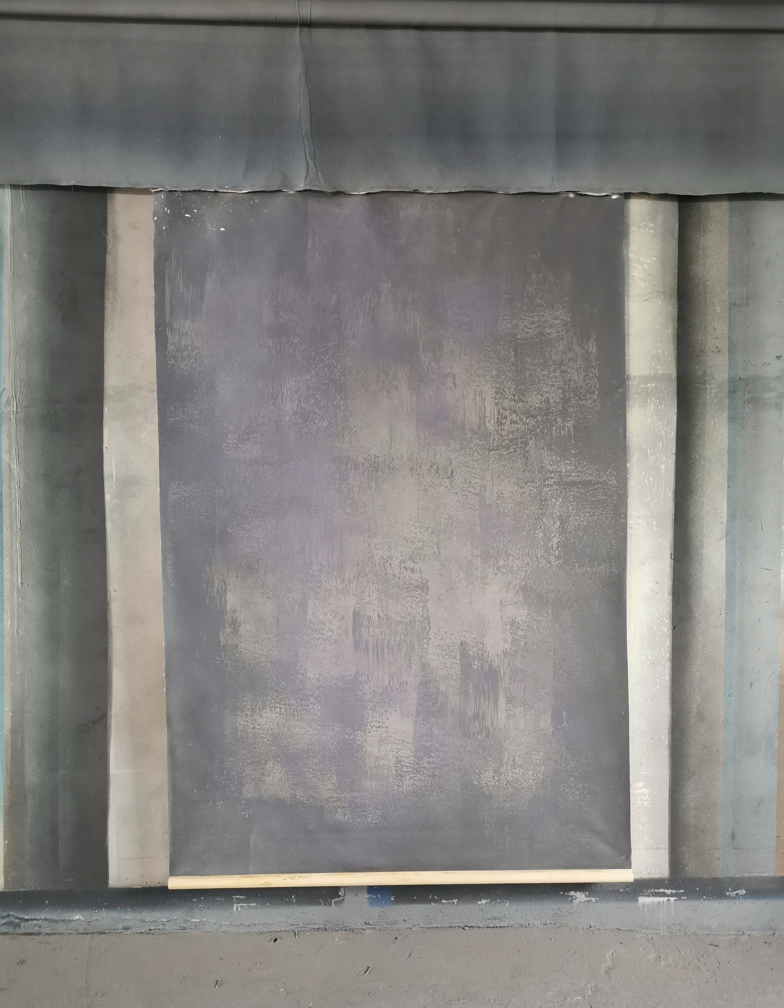 Kate 5x7ft Texture abstraite gris avec une toile de fond en toile peinte à la main pourpre