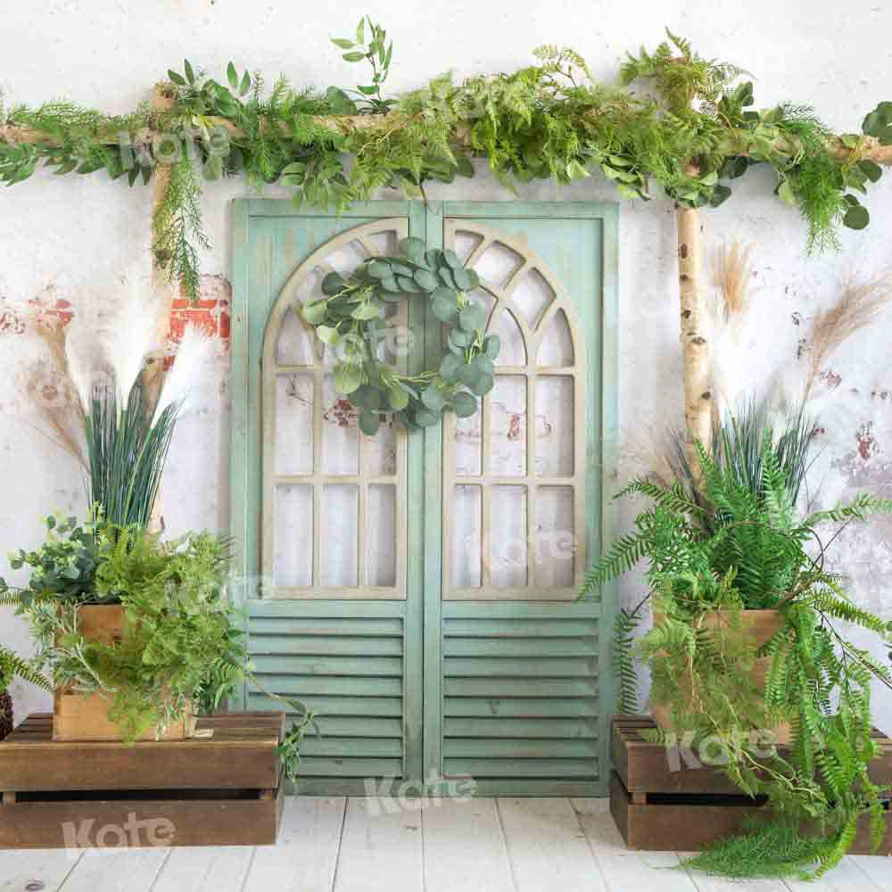 Kate printemps/été vert plantes toile de fond porte de grange conçu par Emetselch