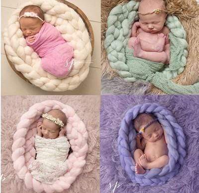 Katebackdrop¡êoNewborn Photography Basket Braid Wool Wrap Baby Photo Props