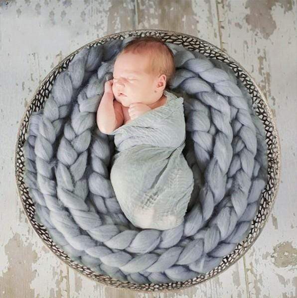 Katebackdrop¡êoNewborn Photography Basket Braid Wool Wrap Baby Photo Props