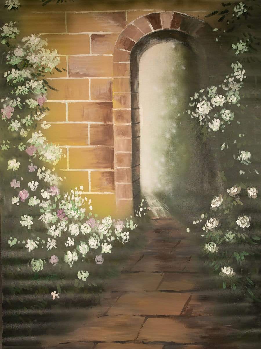 Katebackdrop£ºKate Brick Flowers Spray Painted Backdrop