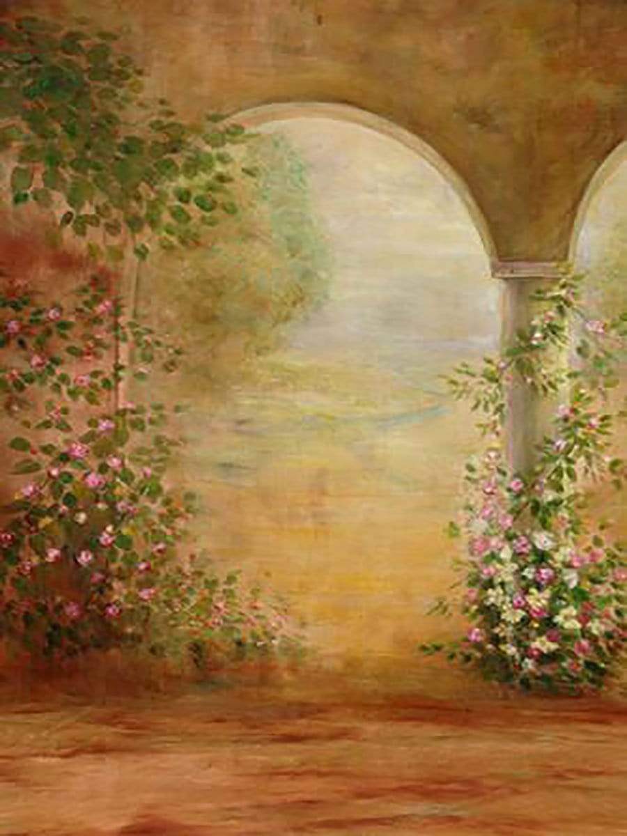 Katebackdrop£ºKate Castle Flower Hand Painted Backdrops Canvas