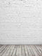 Katebackdrop£ºKate White Bricks Wall Background with Floor Backdrop for studio