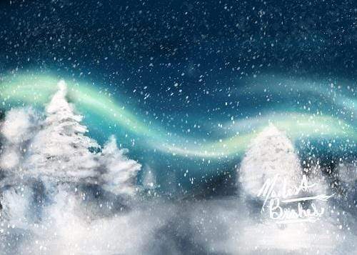 Katebackdrop£ºKate Winter Christmas Aurora Backdrop for Photography Designed by Modest Brushes