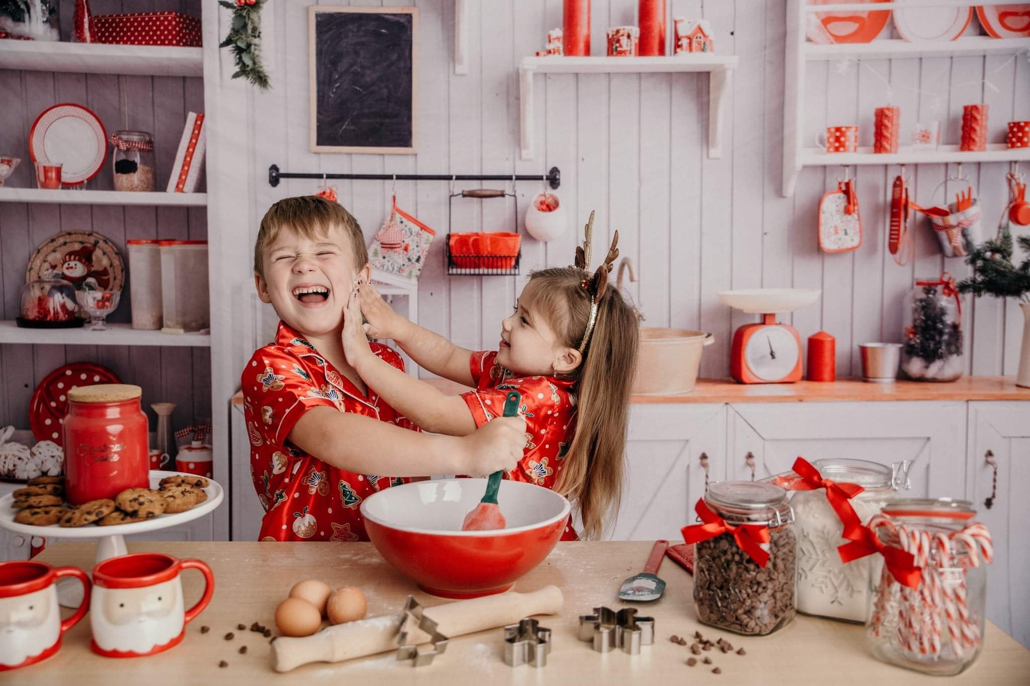 Kate Mur blanc Cuisine Noël Toile de fond pour la photographie