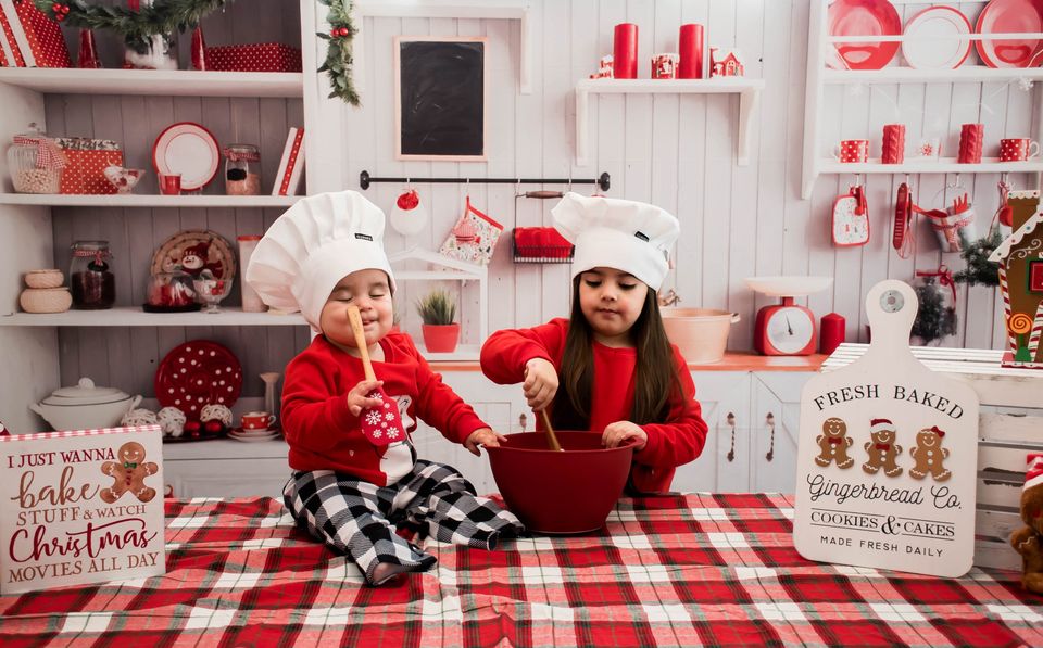 Kate Mur blanc Cuisine Noël Toile de fond pour la photographie