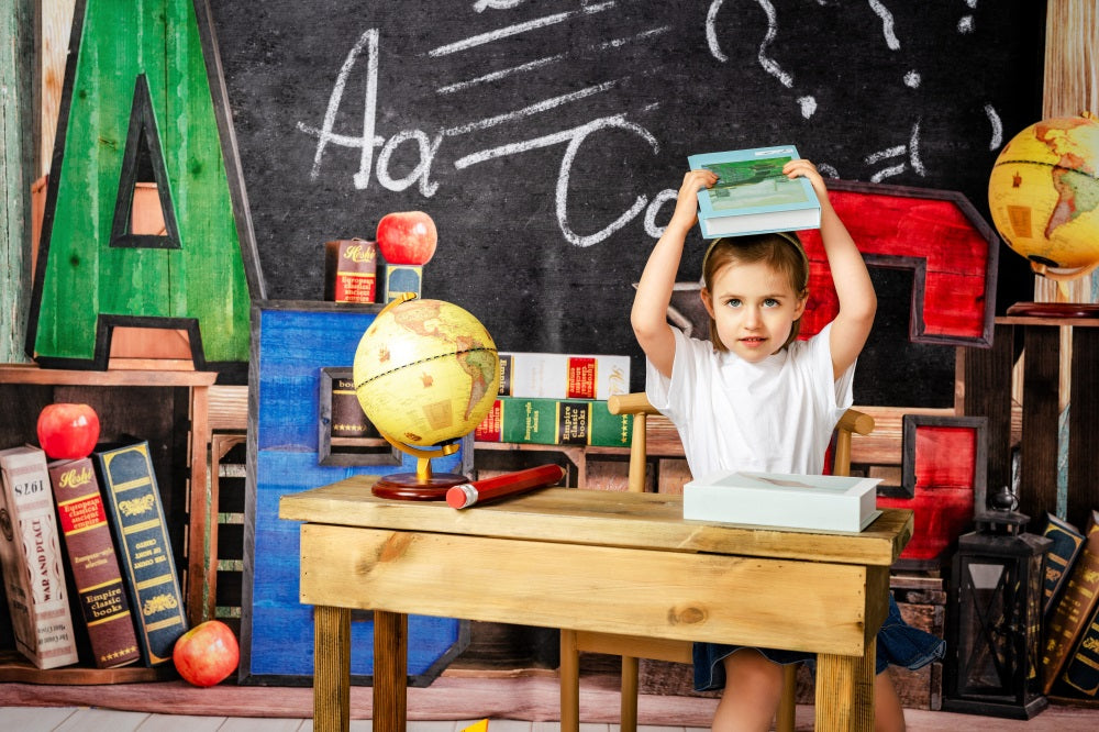 Kate Retour à l'école Été Tableau noir Coloré ABC Toile de fond conçu par Emetselch