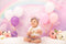 Katebackdrop£ºKate Pink Cloud Sky Colored Rainbow Backdrops Newborn/Cake Smash