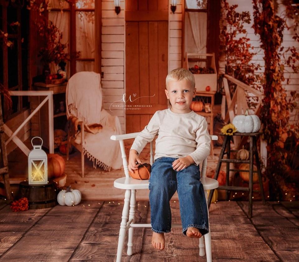 Katebackdrop£ºKate Autumn Leaves Pumpkin Thanksgiving Day Backdrop for Photography